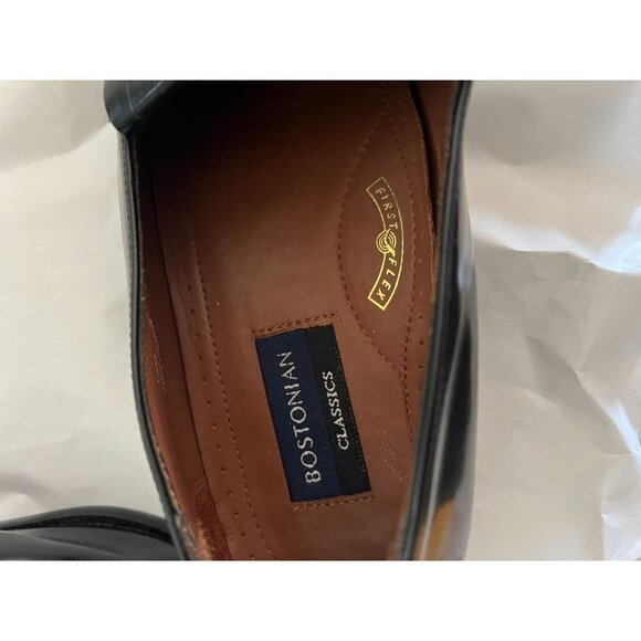 Mens dress Shoes first flex Bostonian classics 12M black slip on tassel - Picture 4 of 6
